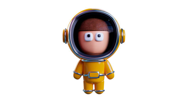istock Space man in a yellow space suit. 3d render. 1847442858