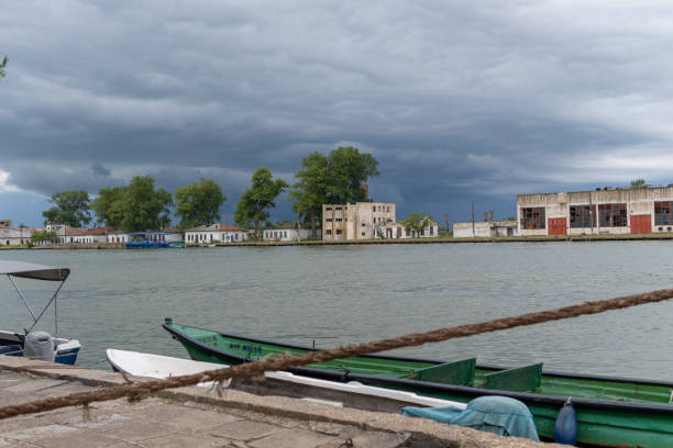 istock Abandoned industrial buildings across river 1847445024