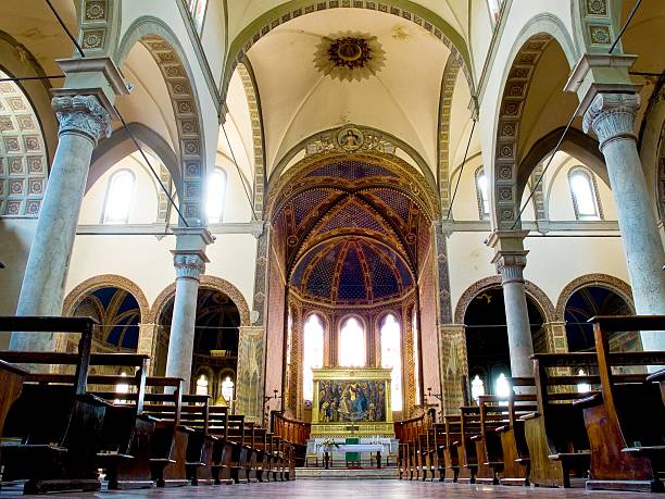 istock Main nave of Basilica dei Servi. Siena 184744948