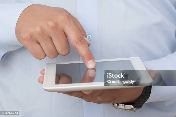 Touching The Digital Tablet Stock Photo - Download Image Now - Adult, Adults Only, Business