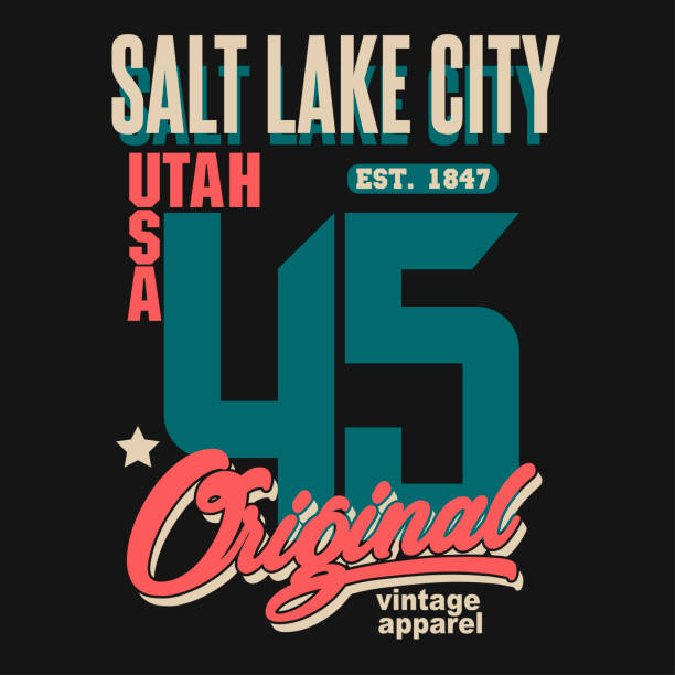 Utah Sport wear typography emblem, t-shirt stamp graphics, tee print, athletic apparel design