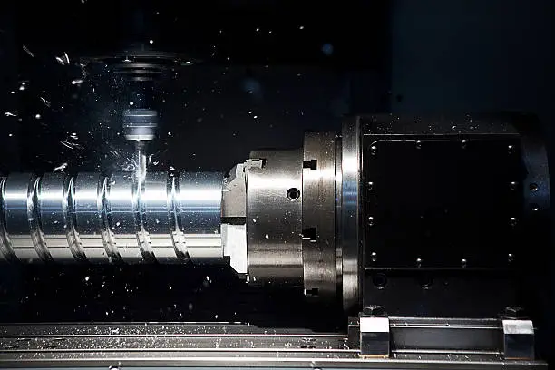 Lathe in Operation