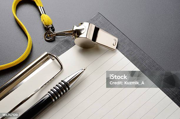 Whistle Stock Photo - Download Image Now - Sport, Whistle, Clipboard