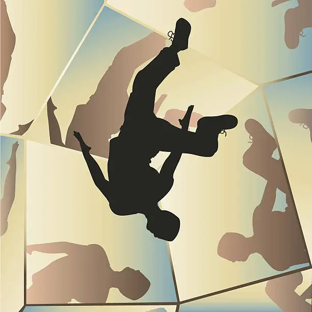 Vector illustration of Parkour mirrors