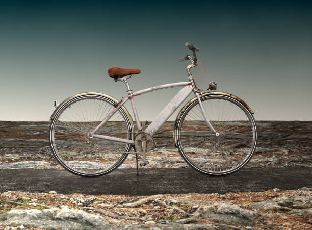 istock Electric vintage bicycle on the road. 1847484497