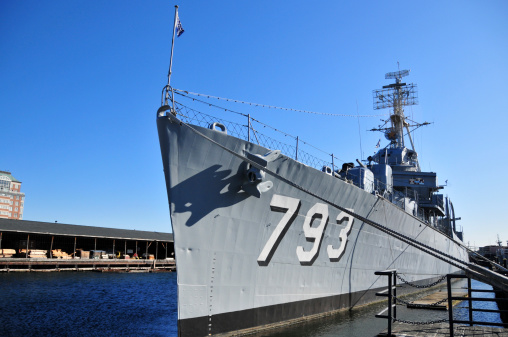 Boston, Massachusetts, USA: Charlestown Navy Yard - USS Cassin Young DD-793, named for Captain Cassin Young, awarded the Medal of Honor after Pearl Harbor and killed in Guadalcanal - WWII destroyer built by Bethlehem Steel Corporation at San Pedro, California and commissioned in 1943 - Boston National Historical Park - photo by M.Torres