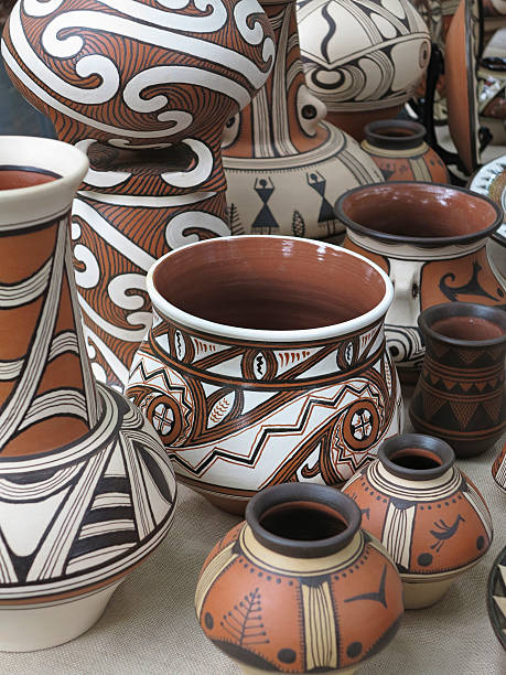istock Colorful designed clay pottery ceramic vases 184749976