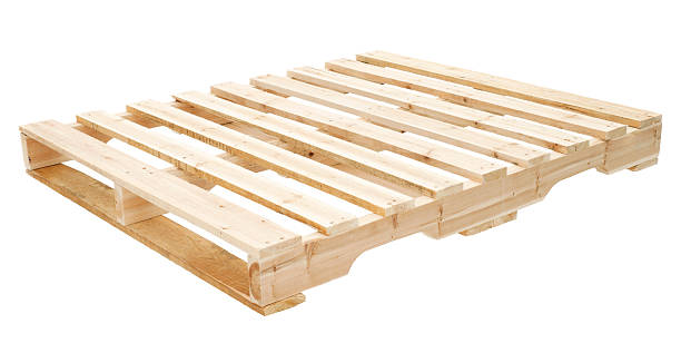 istock New wooden platforms on  white 184750409