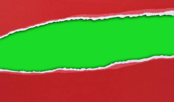 istock Ripped red and green paper 1847523549