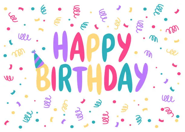 Vector illustration of Text birthday card