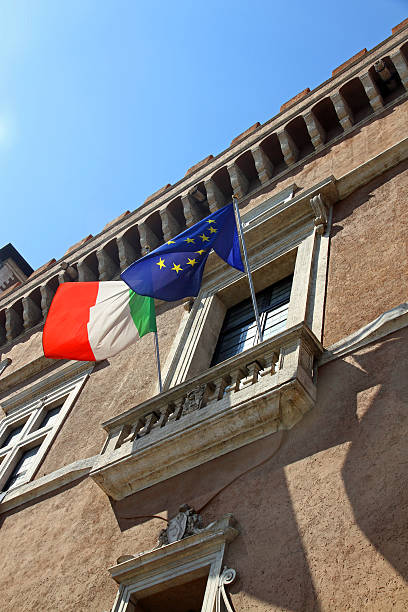 famous balcony of piazza venezia in Rome
