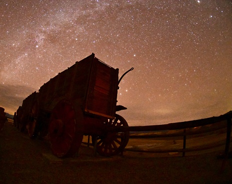 20 Mule Team Borax Wagon and the Milky Way at Night