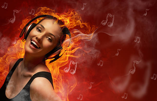 girl with headphones