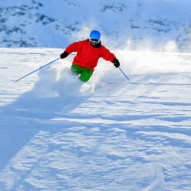 istock Skiing, Skier, Freeride in fresh powder snow. 184756732