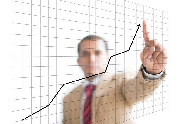 istock Businessman Presenting Financial growth curve 184758339