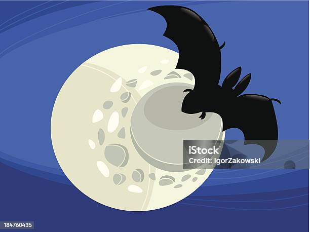 Bat 야간에만 말풍선이 있는 일러스트 공포-무서움에 대한 스톡 벡터 아트 및 기타 이미지 - 공포-무서움, 공휴일, 달 표면