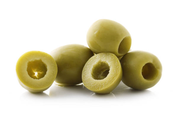 istock Pitted olives on white background 1847608641