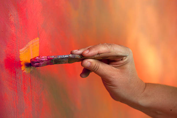 istock How to make original wall, close-up painting. 184763353