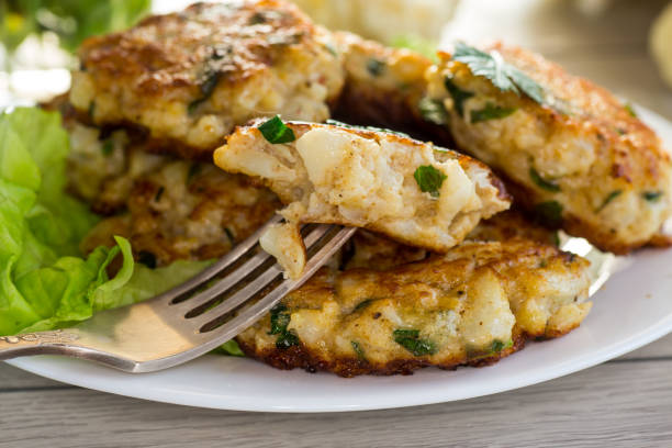 istock cooked vegetarian fried cauliflower cutlets in a plate 1847636618