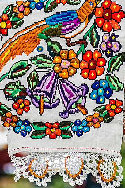 istock Materials and embroidered Romanian traditional port specific 184764067