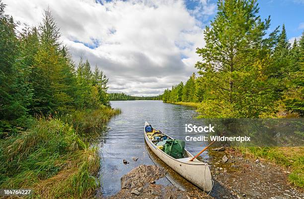 Heading Out On A Wilderness Lake Stock Photo - Download Image Now - Canoe, Minnesota, Adventure