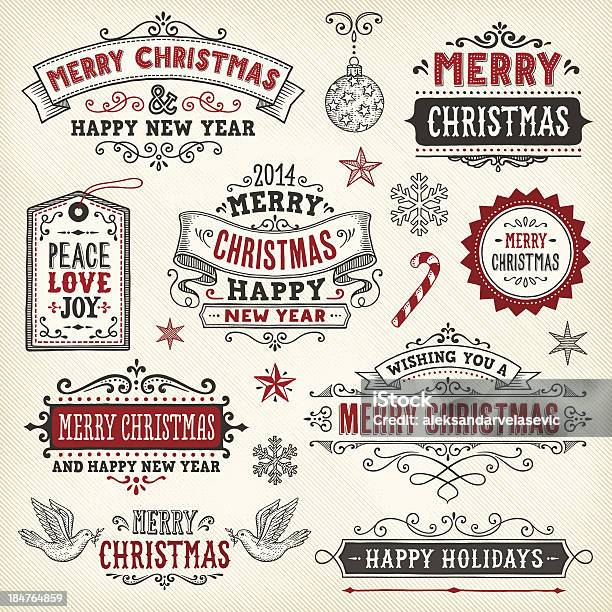 Vetores de Mão Desenhadas Natal Banners E Etiquetas e mais imagens de Natal - Natal, Texto, Esboço