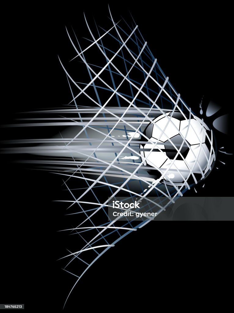 soccer scoring drawn of vector soccer ball scoring. Soccer stock vector