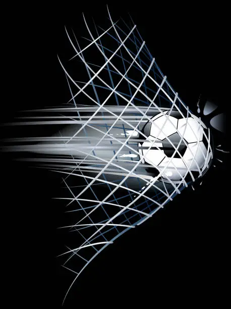 Vector illustration of soccer scoring