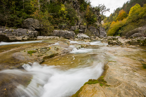 Autumn scene in Ordesa and Monte Perdido National Park, Spain