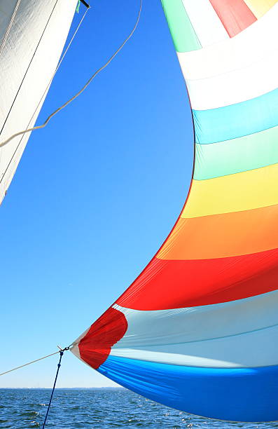 istock The wind has filled colorful spinnaker sail 184769788