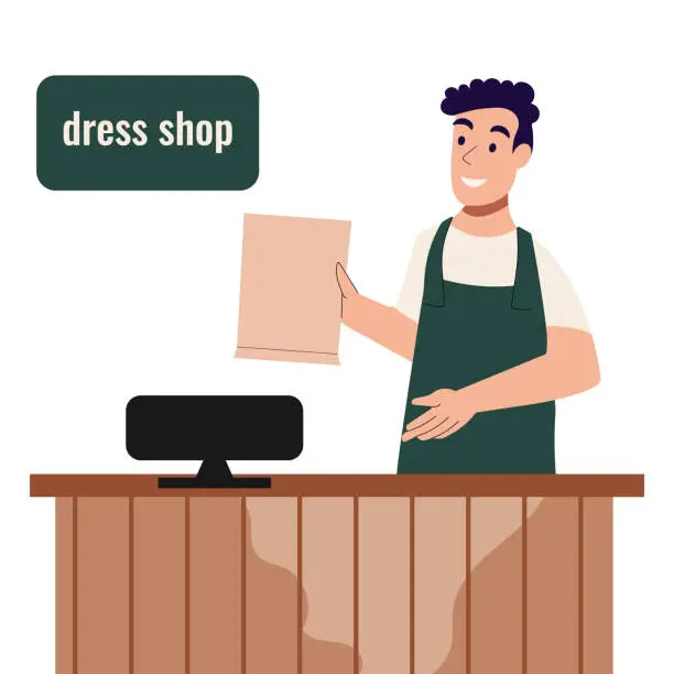 Vector illustration of shop and sale