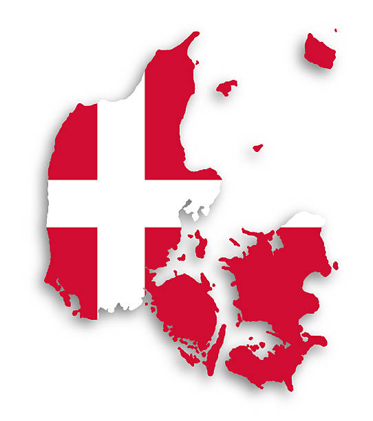 istock Map of Denmark filled with flag 184773524