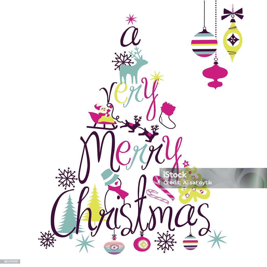 Mery Christmas tree A Very Merry Christmas tree design Branch - Plant Part stock vector