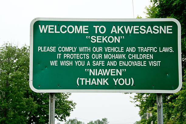 istock Akwesasne Mohawk Reservation Welcome Sign 184776631