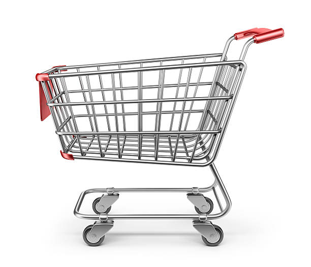 Market shopping cart 3D. Isolated stock photo