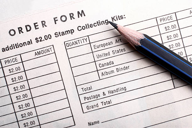 istock Vintage order form stamp collecting kits. 184777327