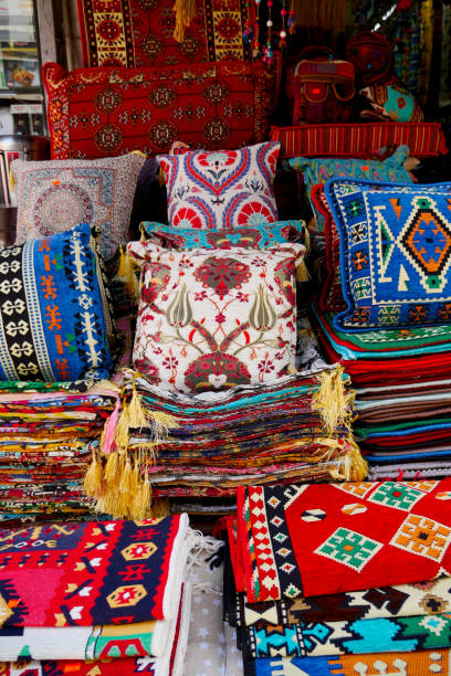 istock Colourful cushions on display for sale in a traditional Turkish Bazaar. 1847793119