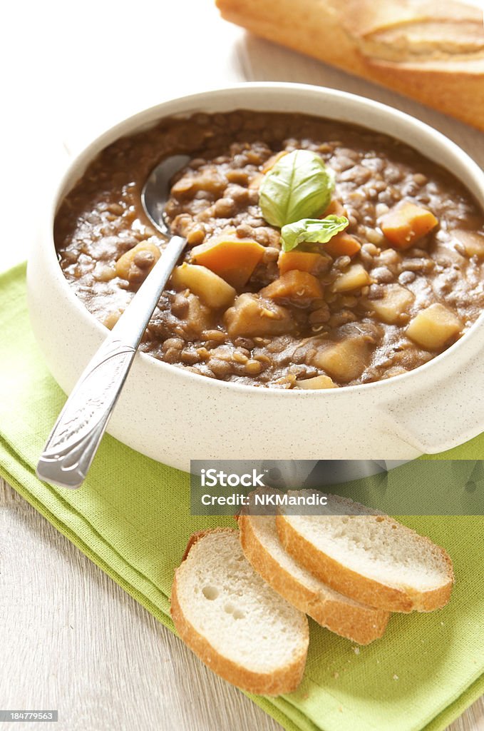 Fresh lentil soup with potato and carrots Backgrounds Stock Photo