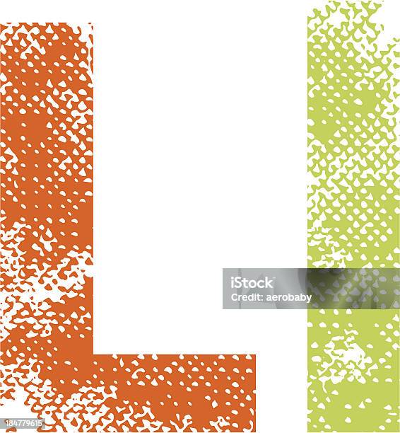 Lettres Multicolores Grunge L Vecteurs libres de droits et plus d'images vectorielles de Aiguille rocheuse - Aiguille rocheuse, Blanc, Collection