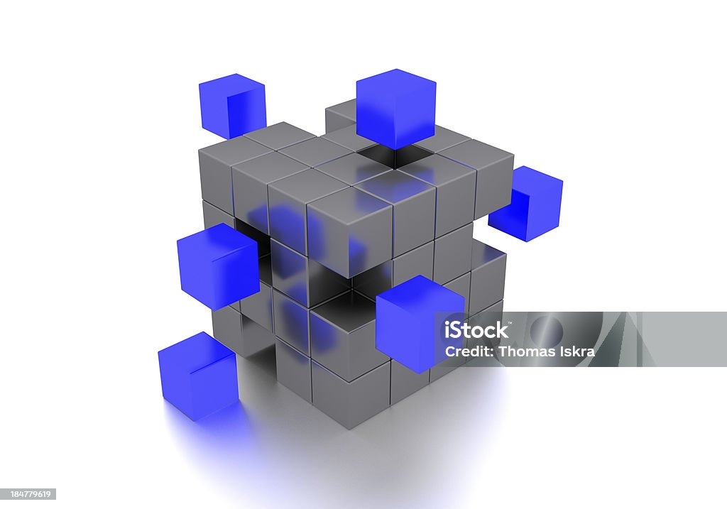 Cube assembling from blocks Absence Stock Photo