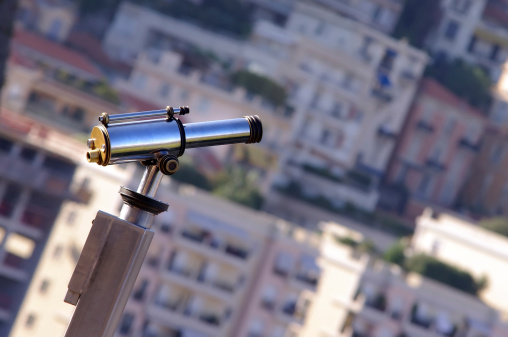 closeup of binoculars in Monaco, Monte Carlo