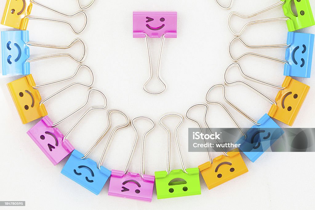 clips with emotion face Blue Stock Photo