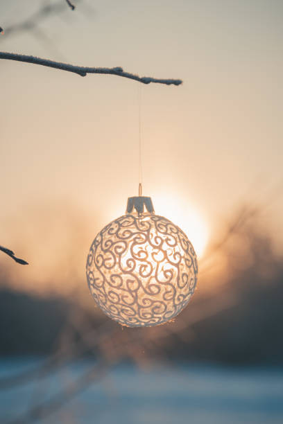 istock Christmas ball on tree outdoors, creative photo, new year, christmas 1847816892