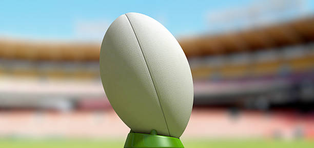 Rugby Ball In A Stadium Daytime