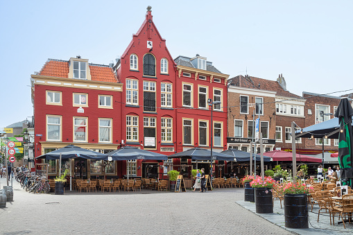 Utrecht, Netherlands, 18 juli 2023; Cozy square in the center of Utrecht.