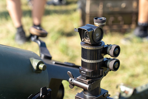 Hungarian-made, WWI, Skoda, 75 mm, mountain cannon, optics