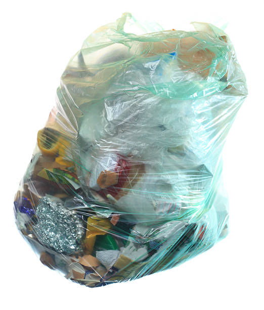 istock Green rubbish bag with garbage 184782757