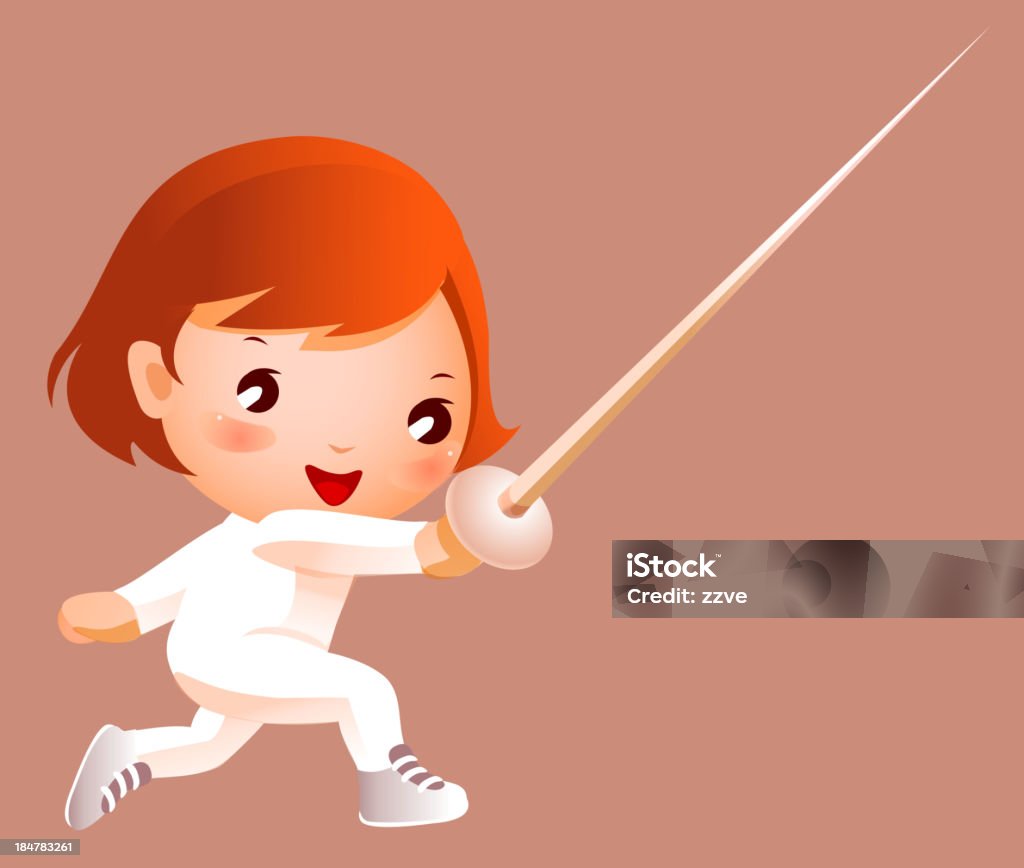 Girl in fencing costume Backgrounds stock vector