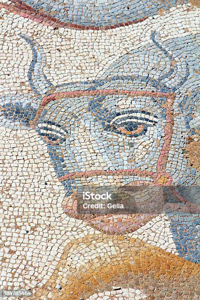 Mozaiki Na Wspaniałe Kąpiele Dion Archeologicznych Miejsca W Grecji - zdjęcia stockowe i więcej obrazów Byk - Zwierzę płci męskiej