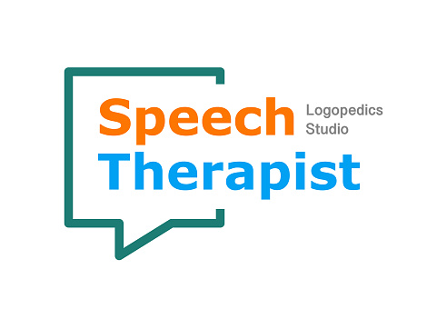 Speech Therapist logo template, speech therapist studio. Concept for banner, poster. Vector, illustration